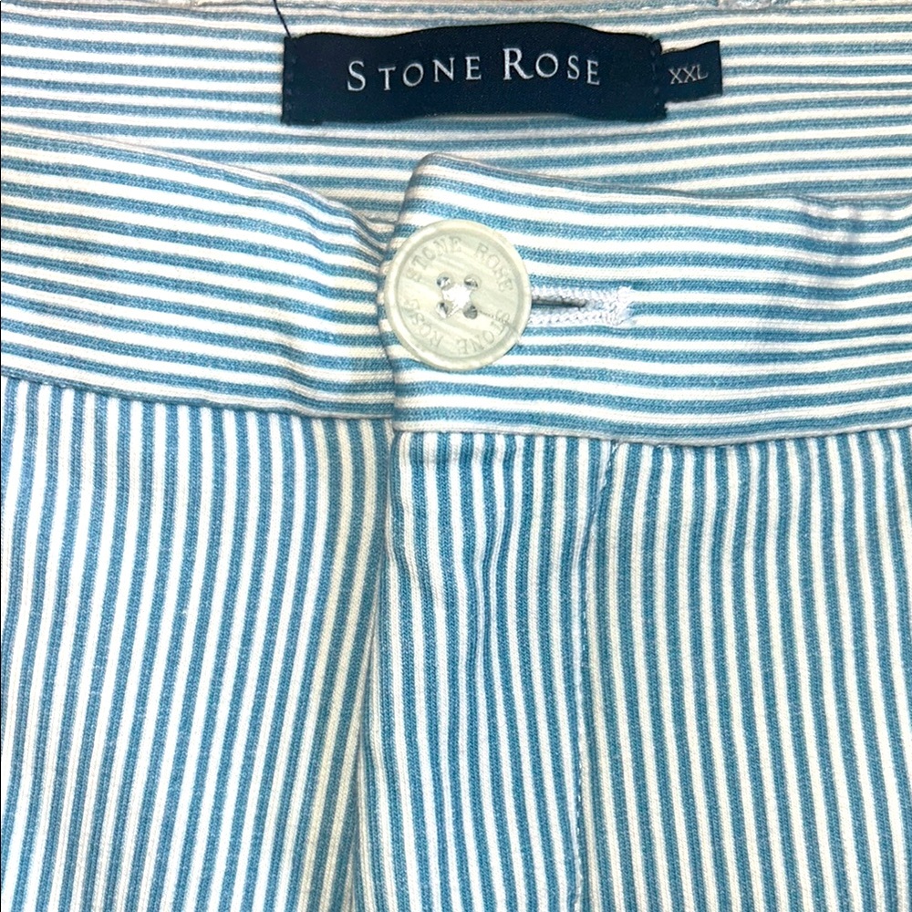 Stone Rose Blue and White Striped Shorts XXL